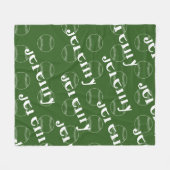 Groene & Witte Nieuwigheid Honkbal Fleece Deken (Voorkant (Horizontaal))