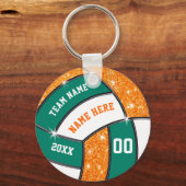 Groene, witte, Oranje Cheap Volleyball Gift Ideeën Sleutelhanger (Voorkant)