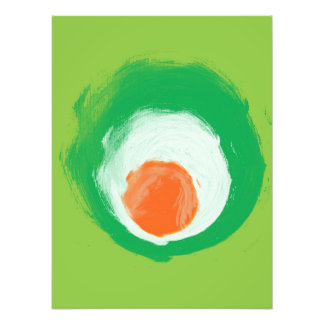 Groene witte Oranje elementen Foto Afdruk