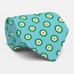 Groene witte Oranje pooldots op lichtblauw Stropdas