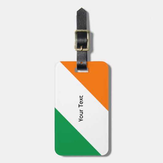 Groene witte Oranje strepen Bagagelabel (Voorkant verticaal)