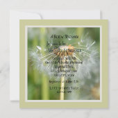 Groene Witte Paardebloem Bloemen Baby shower Kaart (Achterkant)