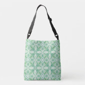 Groene & Witte Paisley Crossbody Tas (Achterkant)