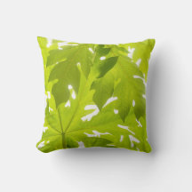 Groene & Witte Papaja Blad Accent Kussen