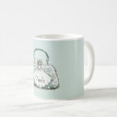 Groene Witte Parels Tas Koffiemok (Voorkant rechts)