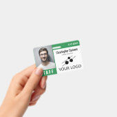 Groene Witte Personeels-ID-foto & Groot Logo Badge (Handheld)