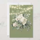 Groene witte pioenlicht brunch & bubble kaart (Achterkant)