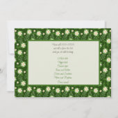 Groene Witte Poinsettia Kerst POT LUCK Diner Kaart (Achterkant)