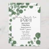 Groene & Witte Polka Dot Bubbles Ze staat op het p Kaart (Voorkant / Achterkant)