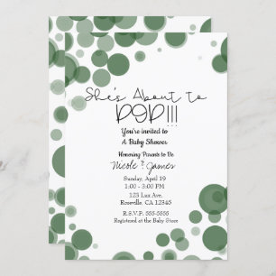 Groene & Witte Polka Dot Bubbles Ze staat op het p Kaart