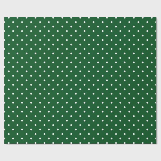 Groene witte polka dot kerst cadeaupapier (Vlak)