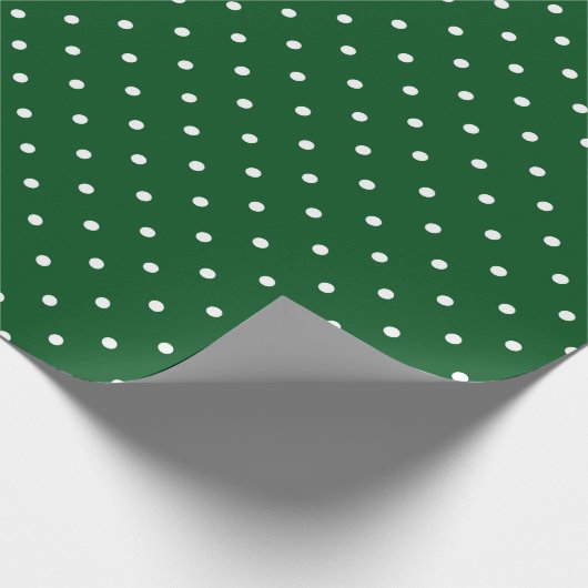 Groene witte polka dot kerst cadeaupapier (Hoek)
