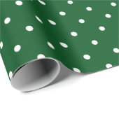 Groene witte polka dot kerst cadeaupapier (Rol Hoek)