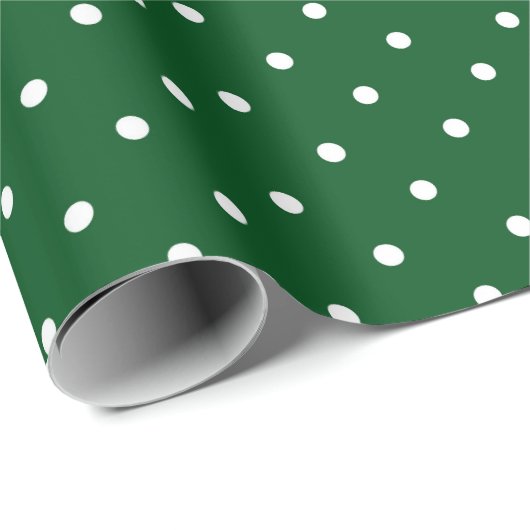 Groene witte polka dot kerst cadeaupapier (Rol Hoek)