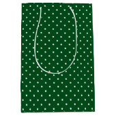 Groene witte polka dot kerstvakantie medium cadeauzakje (Voorkant)