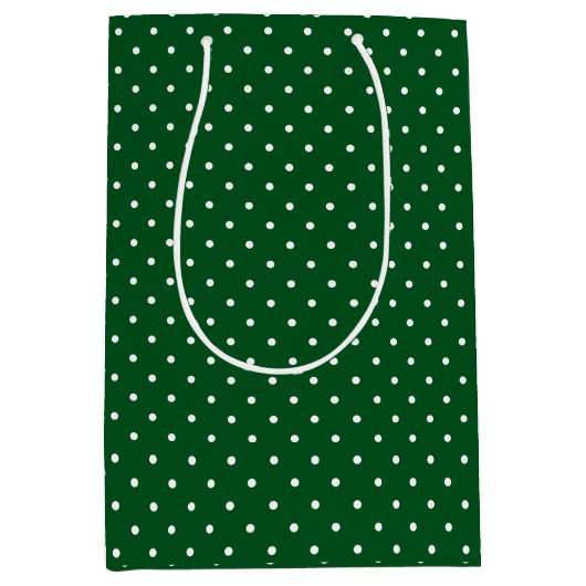 Groene witte polka dot kerstvakantie medium cadeauzakje (Voorkant)
