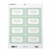 Groene witte polka-dot patroonlabel Sjabloon Etiket (Full Sheet)