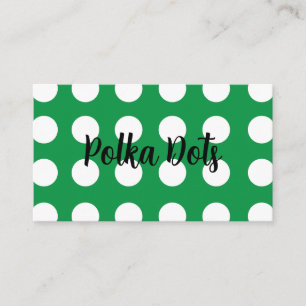 Groene Witte Polka Dot  Retro Visitekaartje