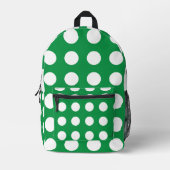 Groene witte Polka Dot Schattigee Girly Terug naar Bedrukte Rugzak (Voorkant)