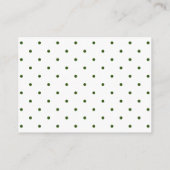 Groene & Witte Polka Dot Tempel Afdichting Uitnodi Informatiekaartje (Achterkant)