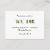 Groene & Witte Polka Dot Tempel Afdichting Uitnodi Informatiekaartje (Voorkant)