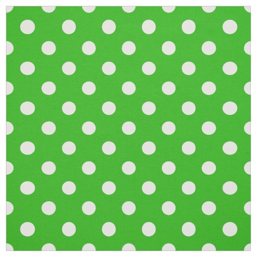 Groene Witte Polka Dots Textiel Stof (Swatch)