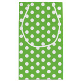Groene witte polka koekje ruil cadeautassen klein cadeauzakje (Achterkant)