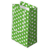Groene witte polka koekje ruil cadeautassen klein cadeauzakje (Achterkant Gekanteld)