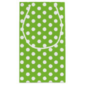 Groene witte polka koekje ruil cadeautassen klein cadeauzakje (Achterkant)