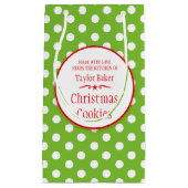 Groene witte polka koekje ruil cadeautassen klein cadeauzakje (Voorkant)