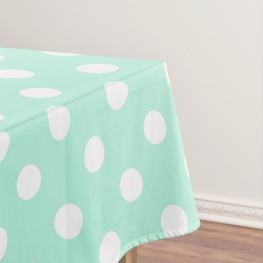 groene witte polka stip picnic tablecloth tafelkleed (Voorbeeld)