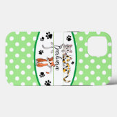 Groene & witte polkadot, schattige kittens op maat Case-Mate iPhone case (Achterkant (horizontaal))