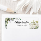 Groene Witte Pompoen Herfst Baby Shower Etiket (Insitu)