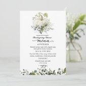 Groene Witte Pompoen Thanksgiving Diner Menu (Staand voorkant)