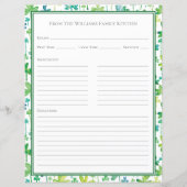 Groene Witte Recept Papierblad met Klavertjes (Achterkant)