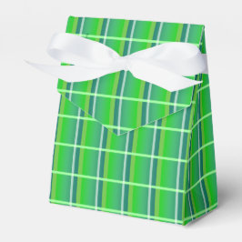 Groene Witte Retro Schotse Patroon Feest Favoriete Bedankdoosjes