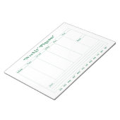 Groene, witte retro stijl weekplanner Notitieblok (Schuin)