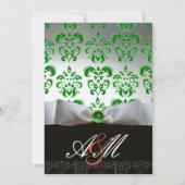 GROENE WITTE RIBBON EN ZWARTE DAMASKMONOGRAM Gold Kaart (Voorkant)