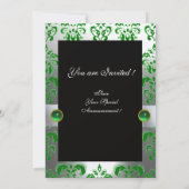 GROENE WITTE RIBBON EN ZWARTE DAMASKMONOGRAM Gold Kaart (Achterkant)