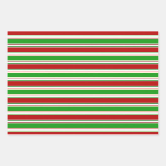 Groene, witte, rode, kerstachtige lijnen inpakpapier vel (Voorkant)