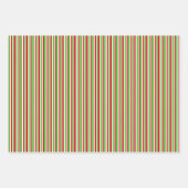 Groene, witte, rode kerstaven inpakpapier vel (Voorkant 3)