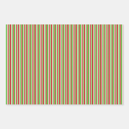 Groene, witte, rode kerstaven inpakpapier vel (Voorkant 3)