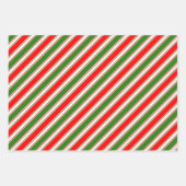 Groene, witte, rode kerstaven inpakpapier vel (Voorkant)