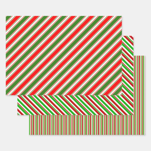 Groene, witte, rode kerstaven inpakpapier vel (Set)
