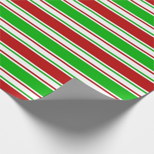 Groene, witte, rode kerstinstraling cadeaupapier (Hoek)