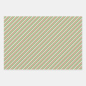 Groene, witte, rode, kerststijl patronen inpakpapier vel (Voorkant 3)