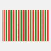 Groene, witte, rode, kerststijl patronen inpakpapier vel (Voorkant 2)