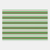 Groene, witte, rode, kerststijl patronen inpakpapier vel (Voorkant)