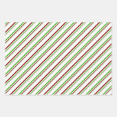 Groene, witte, rode, kerststijl patronen inpakpapier vel (Voorkant 2)