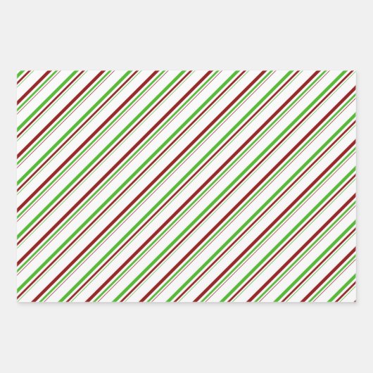 Groene, witte, rode, kerststijl patronen inpakpapier vel (Voorkant 2)
